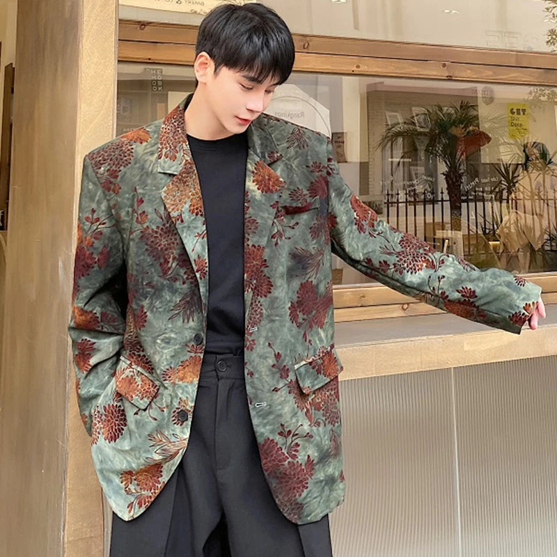 Chic Jacquard Shoulder Design Blazer