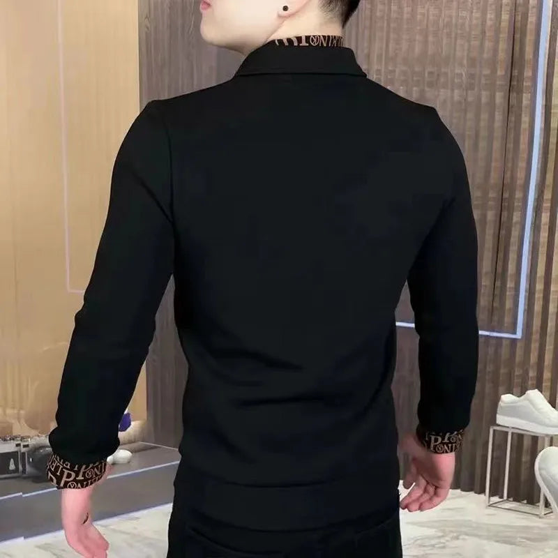 Solid Letter Patchwork Long Sleeve Sweater