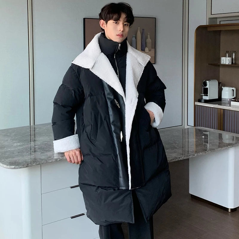 Lamb Wool Cotton Thickened Lapel Coat