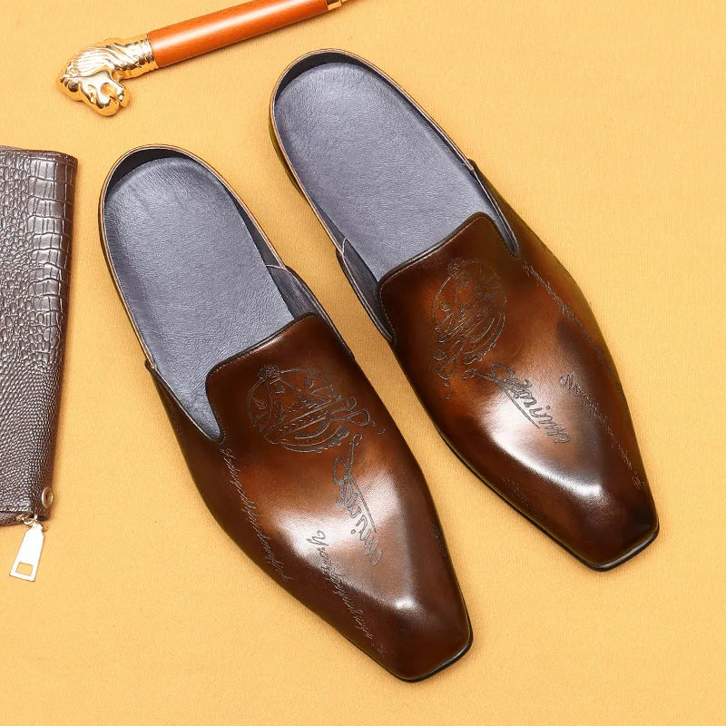Pigskin Genuine Leather Mules Shoes