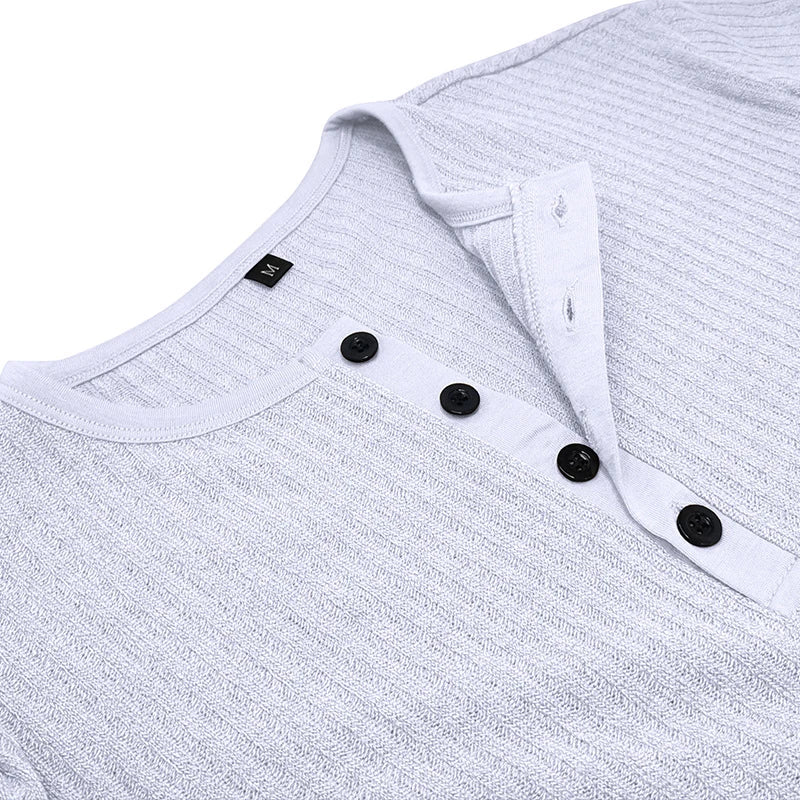 O-Neck Button Short Sleeve T-Shirt