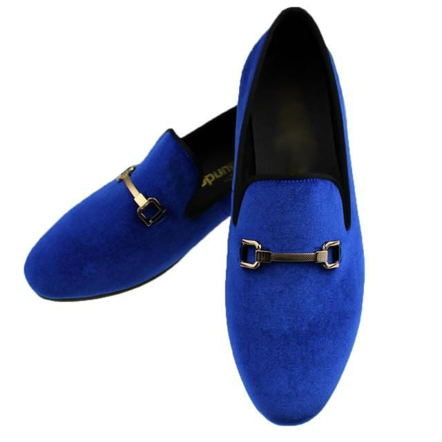 Gold Slim Metal Buckle Men Loafer Shoes