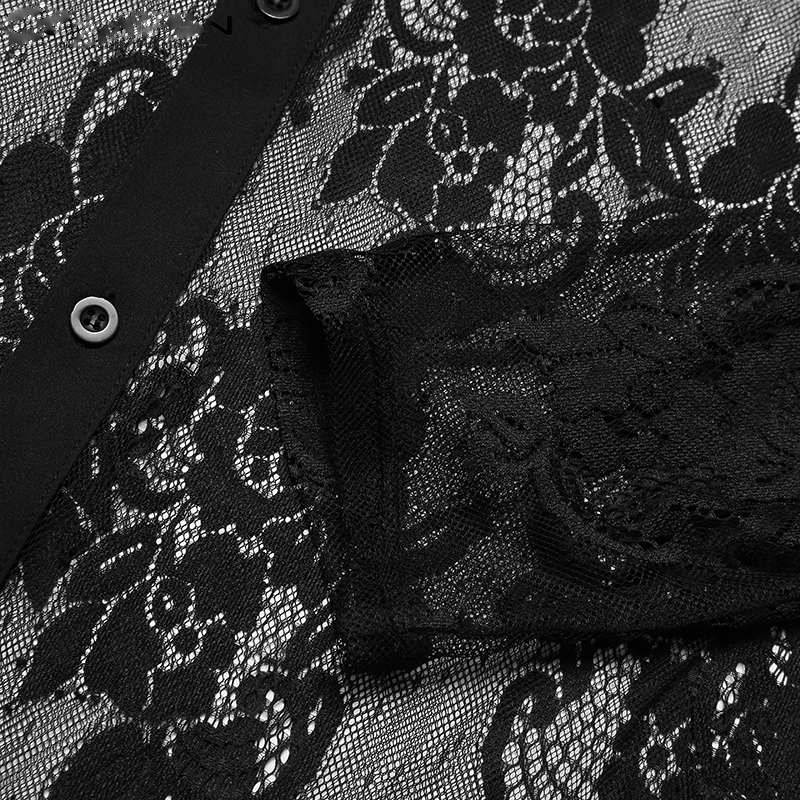 Chemise en maille à manches longues en dentelle florale