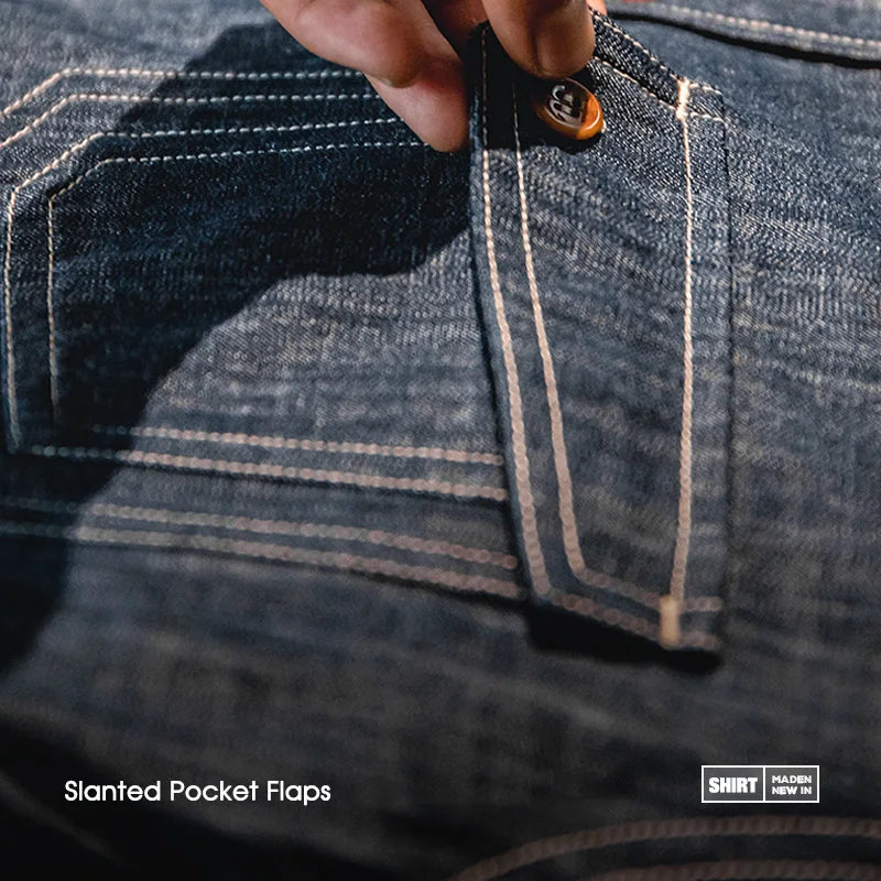 Solid Denim Long Sleeve Shirt