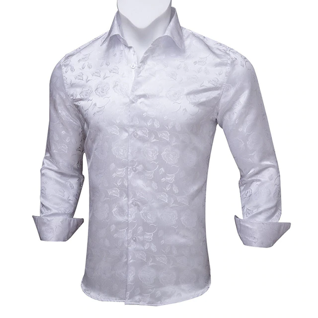 Paisley Jacquard Embossed Chemise à manches longues pour hommes