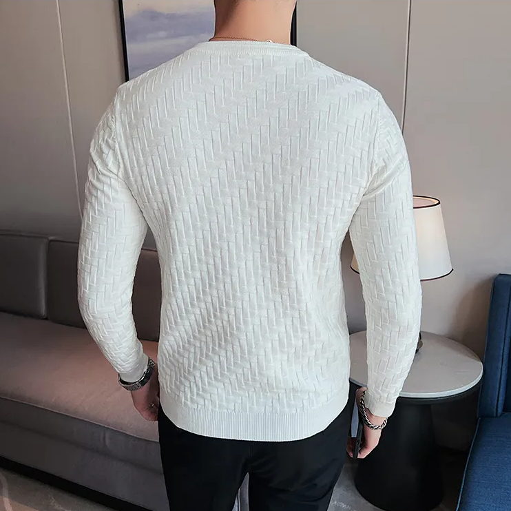 Plaid Woven Knitted Sweater