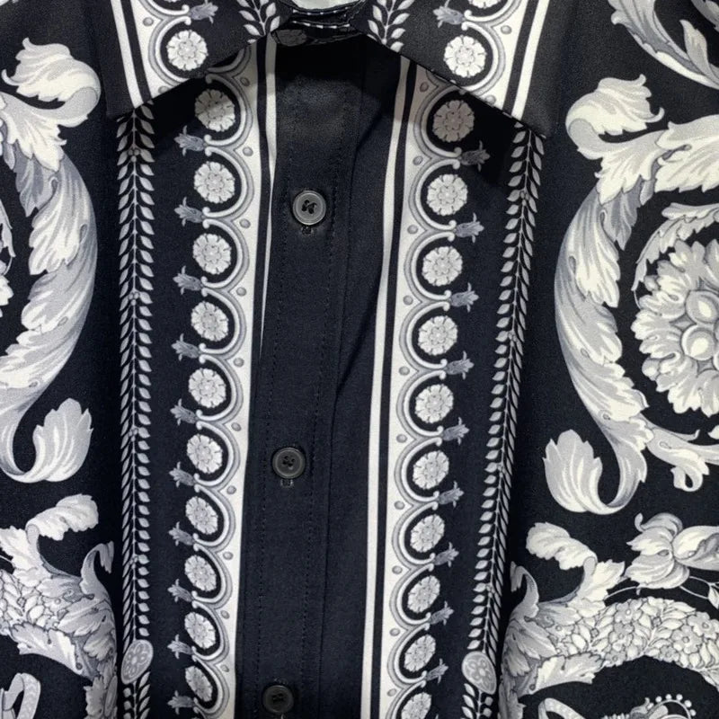 Vintage Black White Long Sleeve Shirt