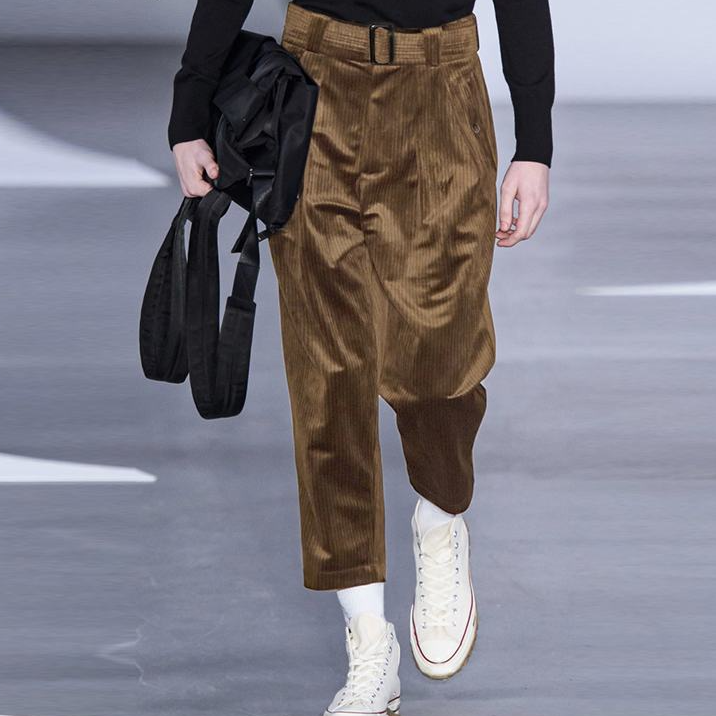 Pantalon Taille Haute Solide Pantalon