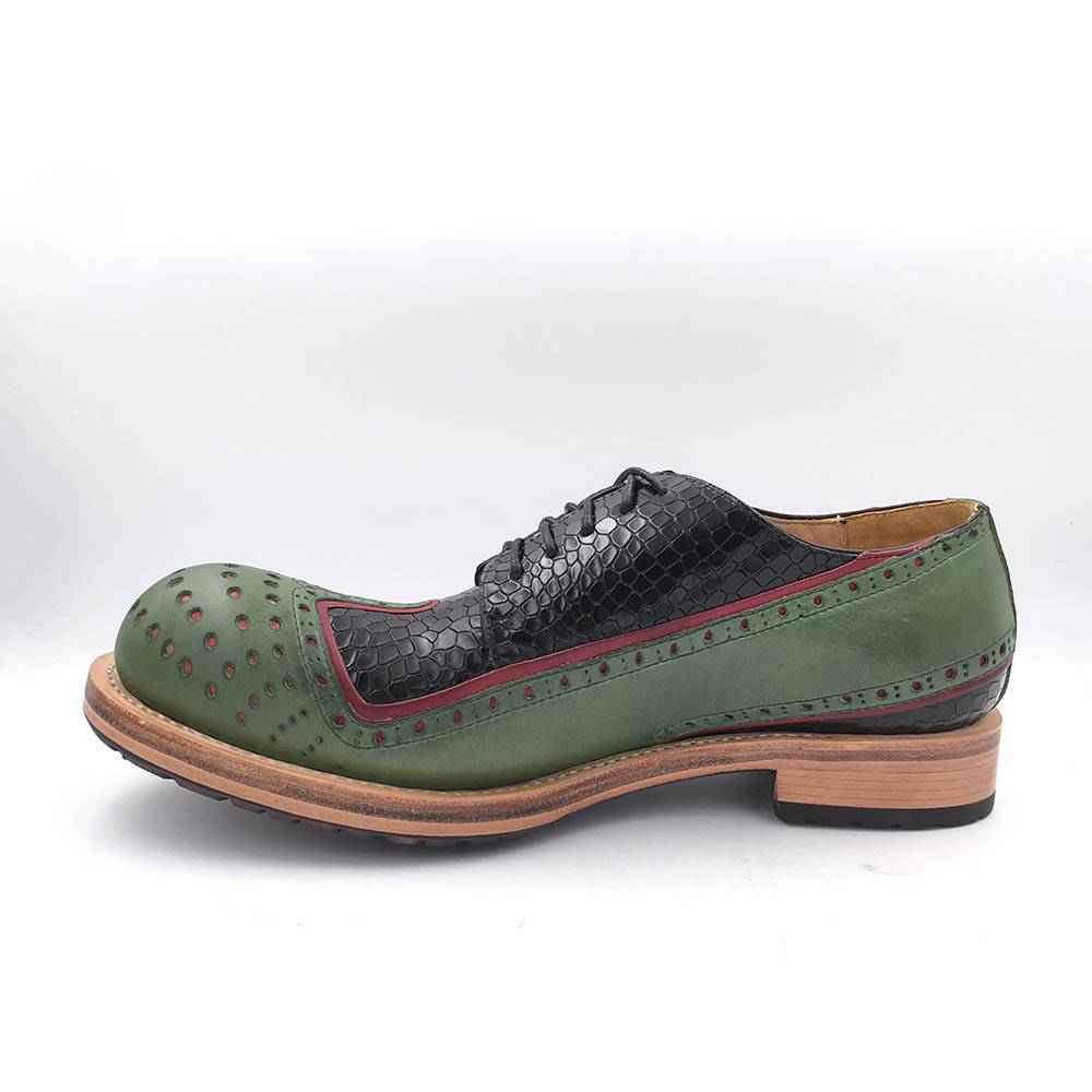 Unique Design Thick Round Toe Casual Men Leather Shoes