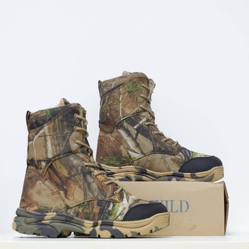 Bottes de randonnée et d'escalade camouflage à imprimé feuilles