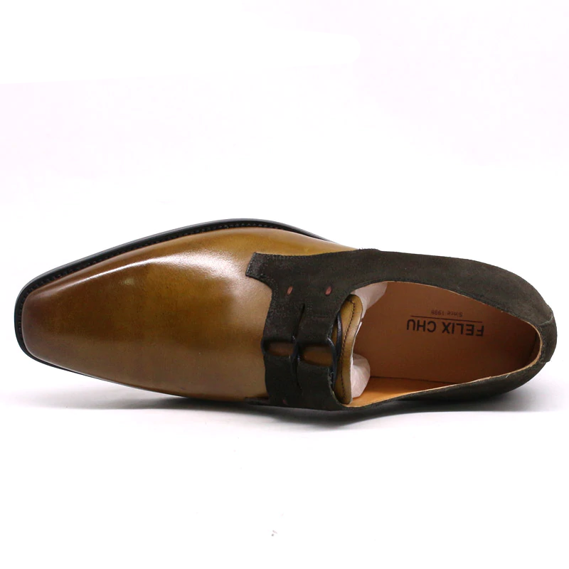 Handmade Genuine Suede Plain Olive Color Oxford Shoes