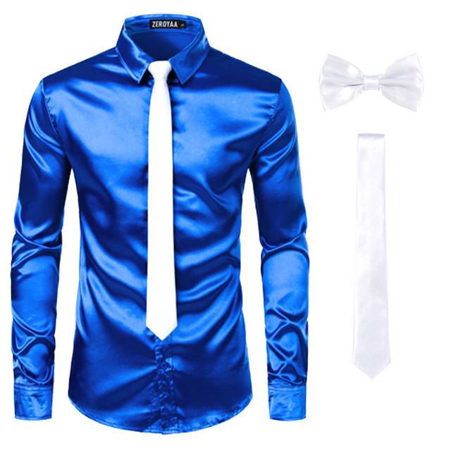 Colorful Solid Color Shirt Tie And Bowtie Sets
