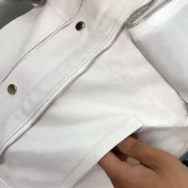 Multi Zipper Lapel Faux Leather Jacket