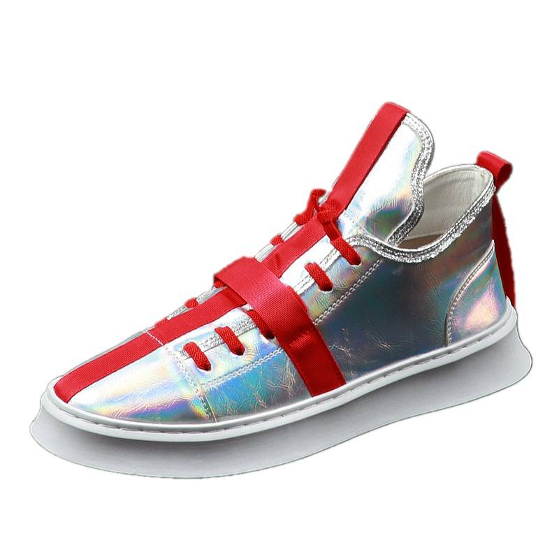 Glossy Casual Contrast Colour Youth Thick Bottom Style Men Sneaker