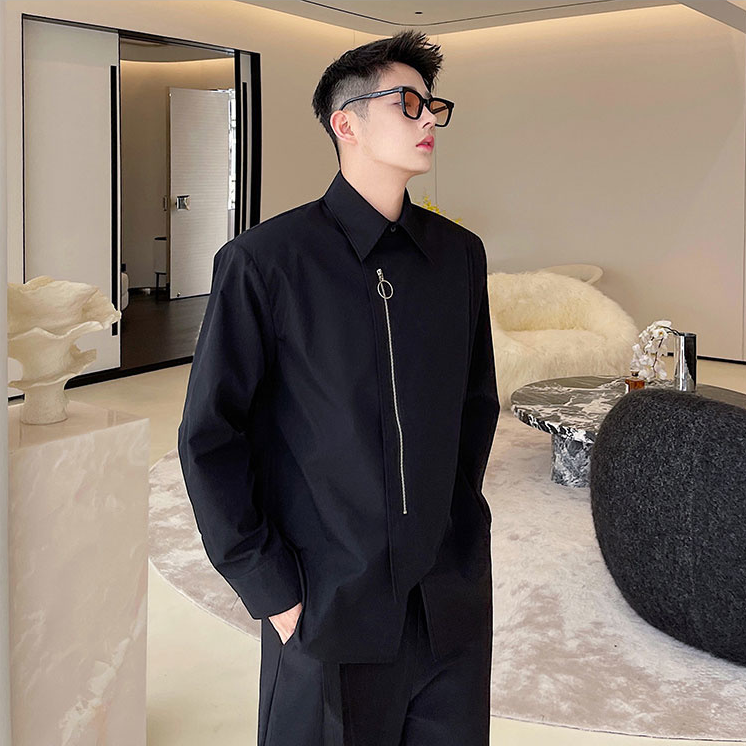 O-Ring Zipper Long Sleeve Shirt