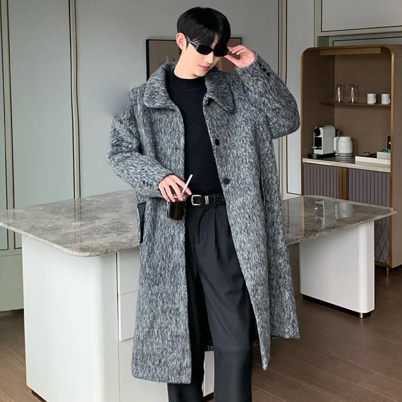 Grey Color Woolen Thick Coat