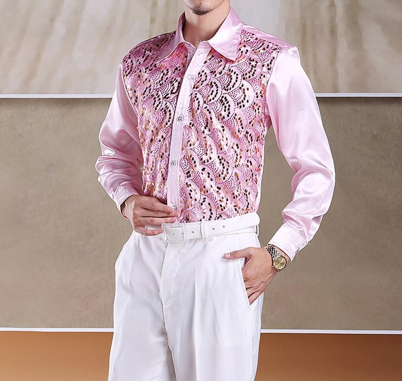 Viscose Light Bright Paisley avec Sequin Detail Chemise Homme