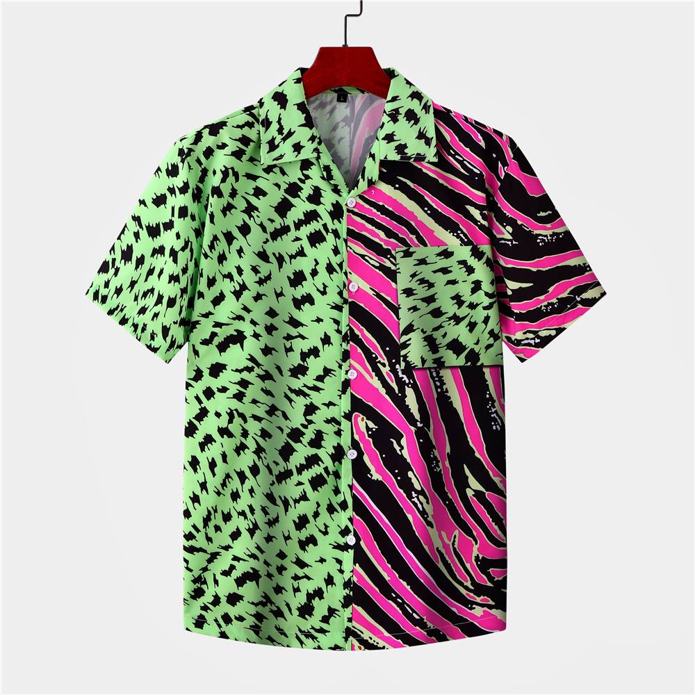 Chemise Hawaïenne à Motif Animal de Couleurs Mixtes