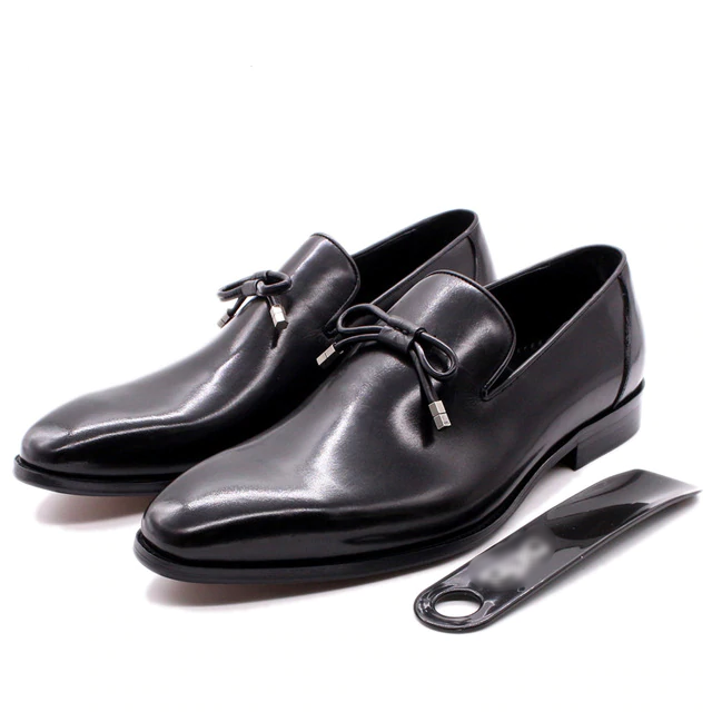 Luxury Men's Shoes Genuine Leather Slip On Black Brown