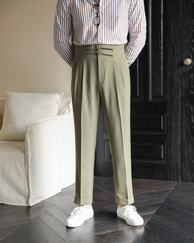 Solid High-Quality Metal Buckle Trousers