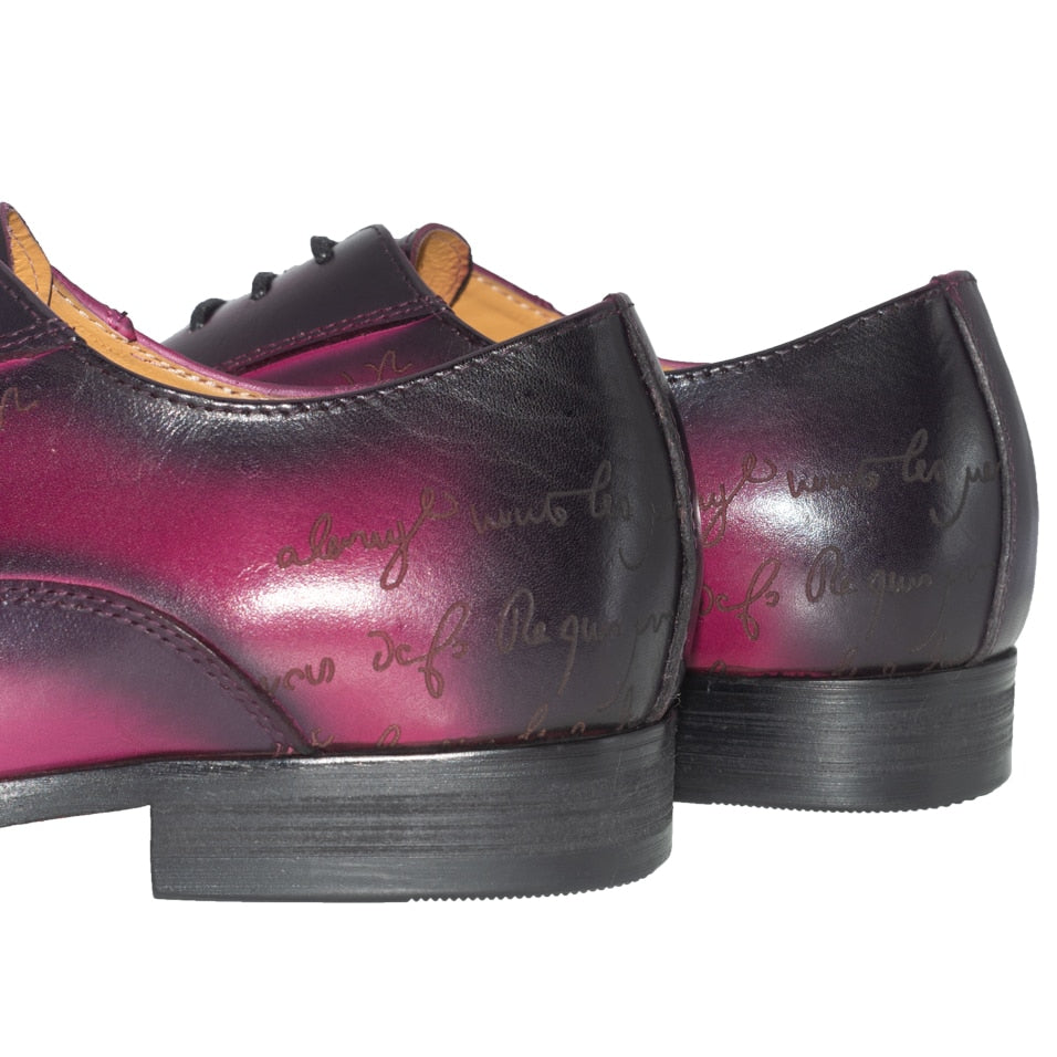 Pointed Toe Oxford Violet Formal Style Men Shoes