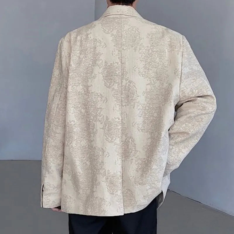 Spring Jacquard Casual Apricot Blazer