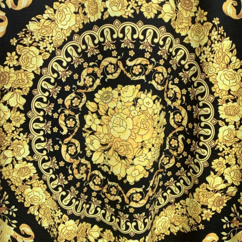 Luxury Retro Yellow Printed T-Shirt