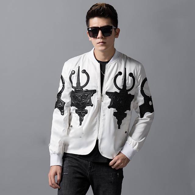 Ornament Patch Men Casual Jacket