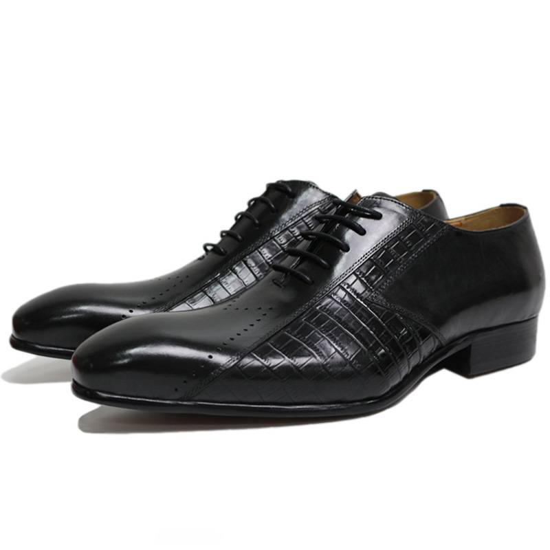 Luxury Italian New Fashion Lace Up Business Style Men Oxford Shoes