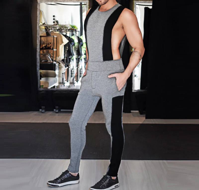 Mono sin mangas estilo raya lateral sólida