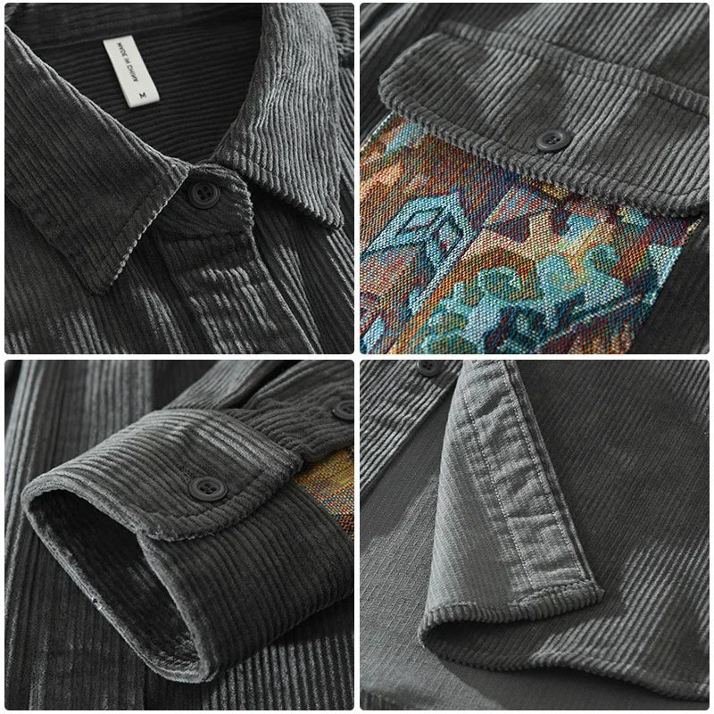 Abstract On Pocket Corduroy Cotton Shirt