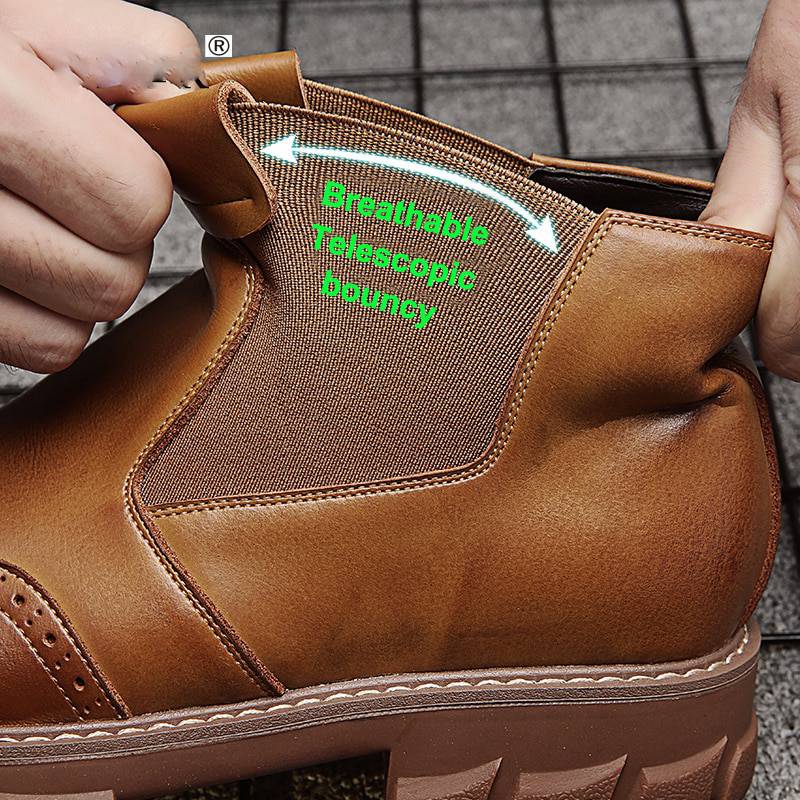 Bottines Chelsea à bout rond et bout d'aile pour hommes