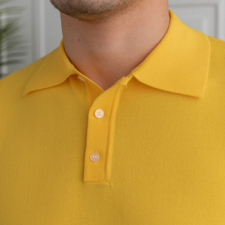 Solid Color Button Polo Shirt