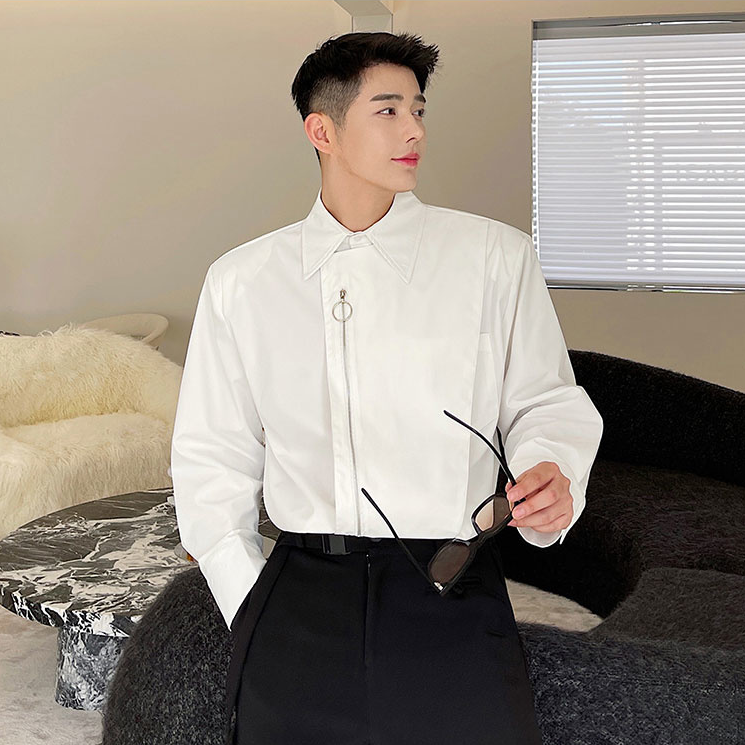 O-Ring Zipper Long Sleeve Shirt