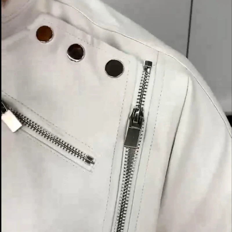 Multi Zipper Lapel Faux Leather Jacket