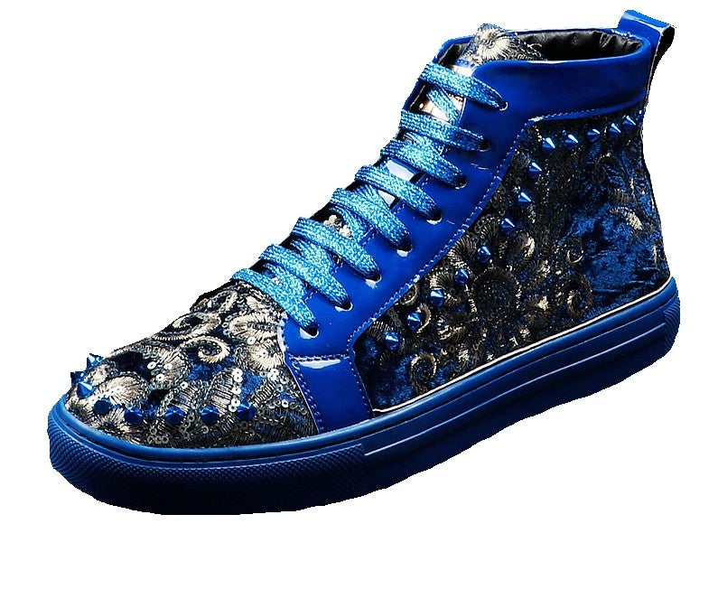 Dazzling Sequin Broderie Youth Casual Style Men Sneaker
