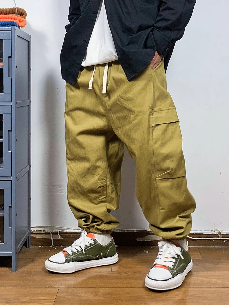 Casual Solid Cargo Jogger Pants