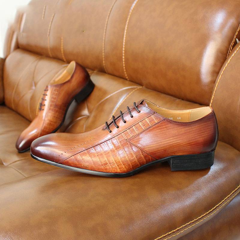 Luxury Italian New Fashion Lace Up Business Style Men Oxford Shoes