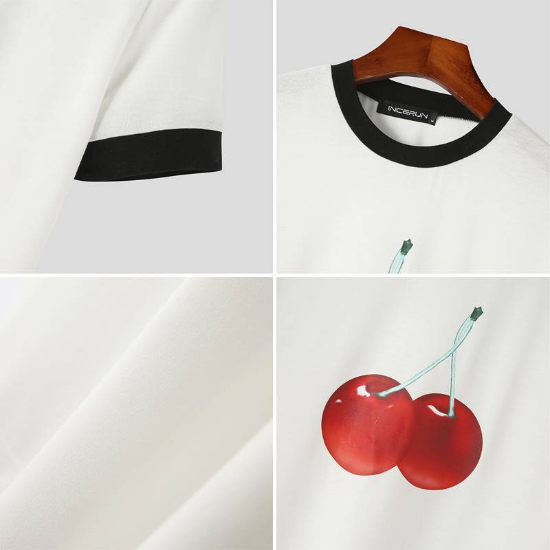 Red Cherry Printed Men T-Shirt