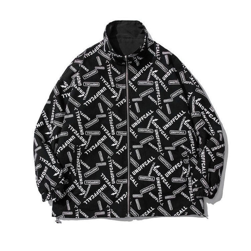 Chaqueta bomber sólida con letras inversas