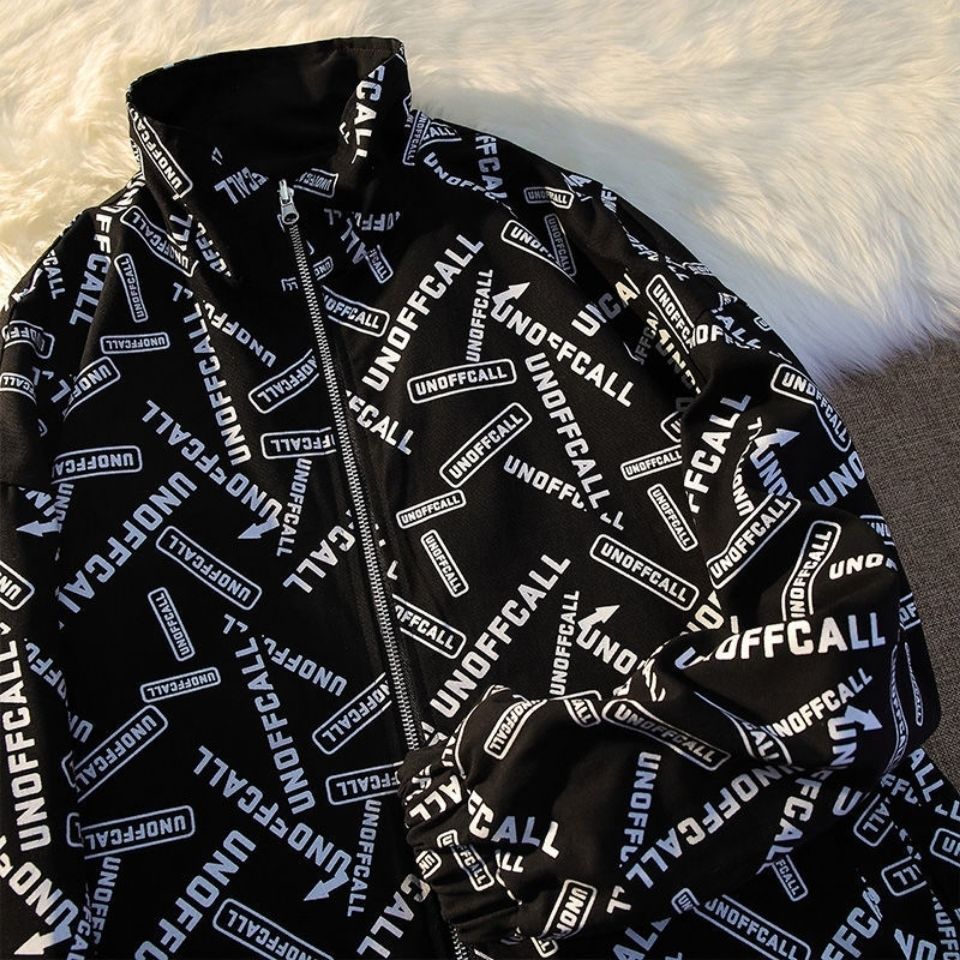 Chaqueta bomber sólida con letras inversas