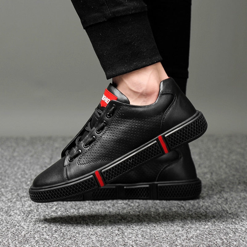 Basic Comfort Genuine Leather Flats Lace Up Style Men Sneaker
