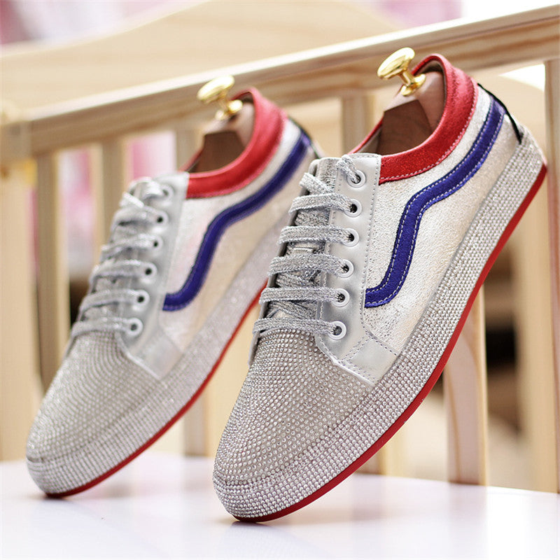 Shine Flat Low Top Lace Up Casual Hommes Sneaker