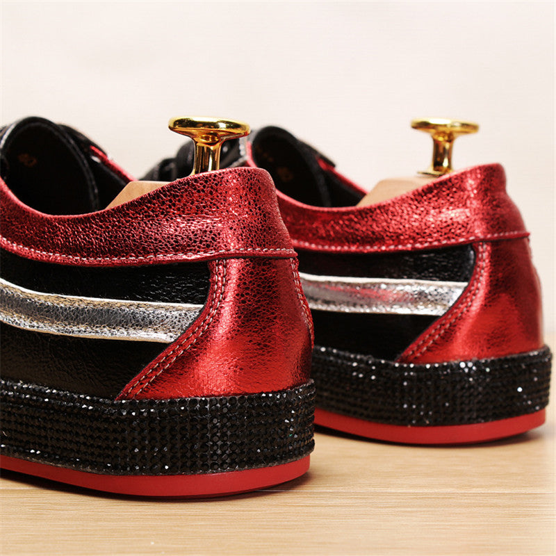 Shine Flat Low Top Lace Up Casual Hommes Sneaker