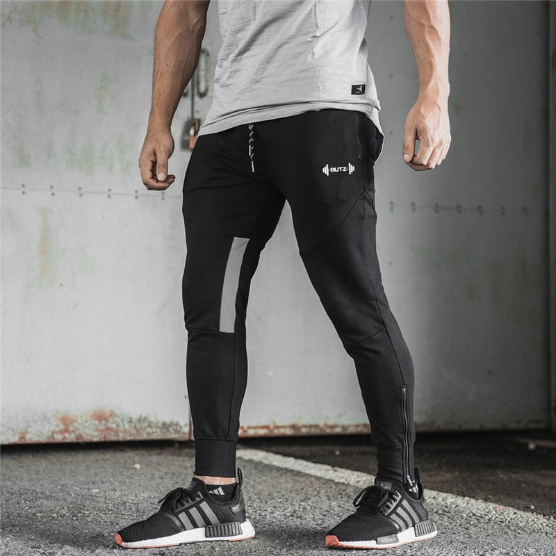 Casual Elastic Waistband Fitness Training Style Men Sweatpants