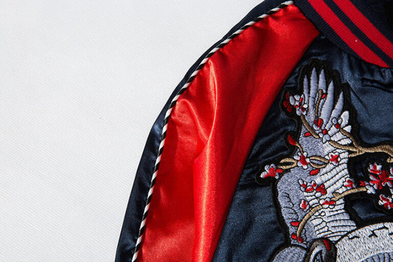 Harajuku Sukajan White Phoenix Embroidery - FanFreakz