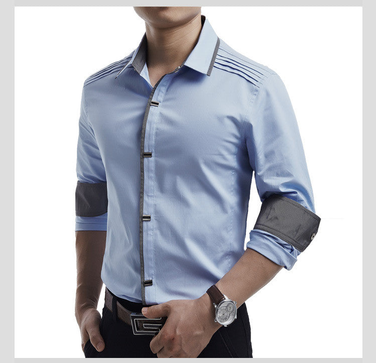 Rock Style Slim Fit Big Collar Men Shirt - FanFreakz