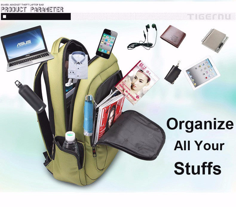 Waterproof Nylon Backpack, Female Unisex Men's Backpacks with Dual Layer Zipper - FanFreakz