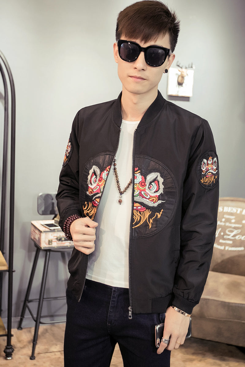 Barongsai Patch Men Slim Fit Jacket - FanFreakz
