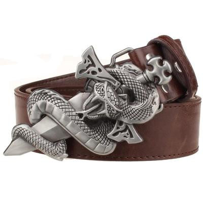 Templar Dagger in Snake Buckle Men Belt - FanFreakz
